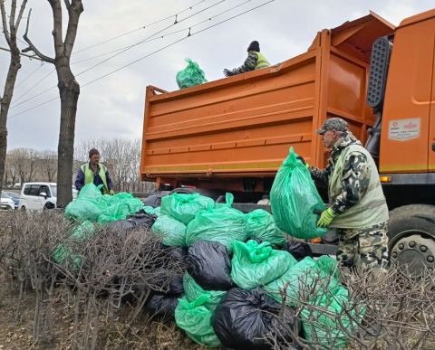 Более 470 тонн мусора вывезли во Владивостоке с начала года