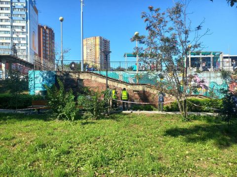Аварийная стена частично обрушилась во Владивостоке, пока искали её балансодержателя